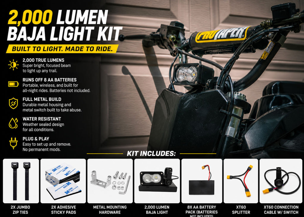 Universal Battery Powered Baja Light (Includes Handlebar Switch)