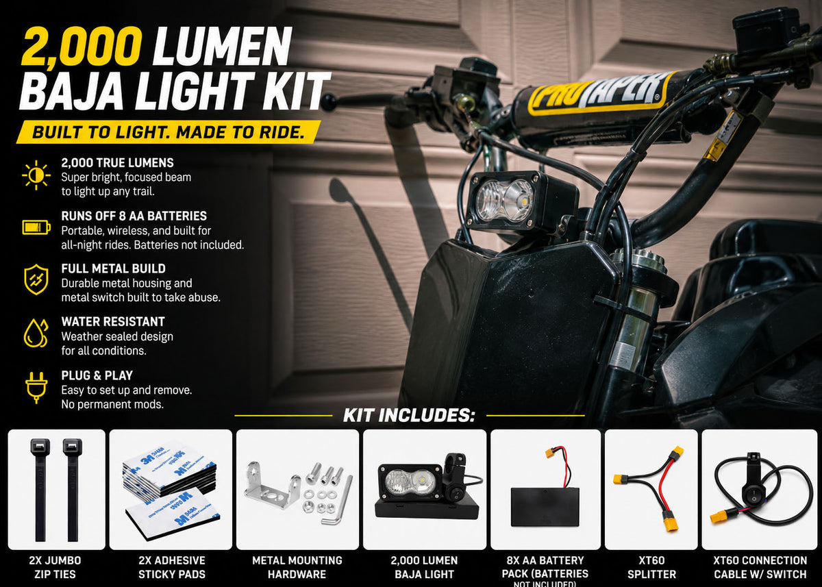 Universal Battery Powered Baja Light (Includes Handlebar Switch)
